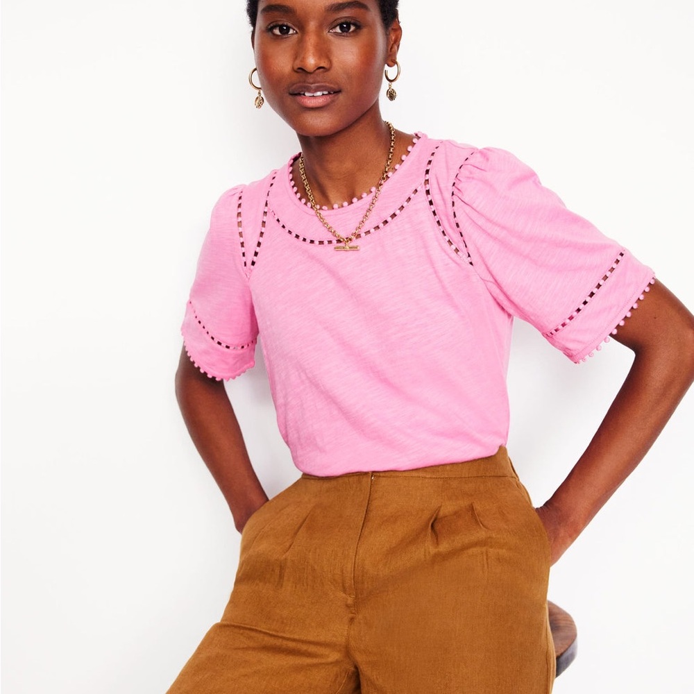Mila Trim Detail Top pink